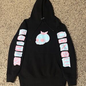 Black Hoodie with Pink Skull Design